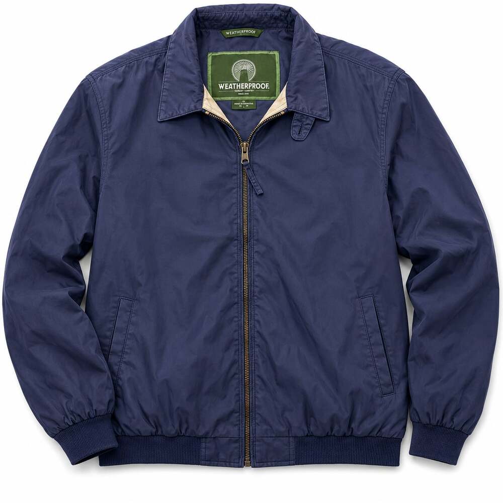 Weatherproof Garment Company Navy Blue Bomber Jacket Size XL